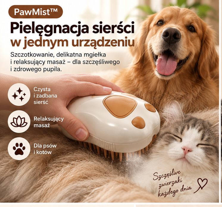 PawMist™ – Szczotka 3w1 do pielęgnacji sierści