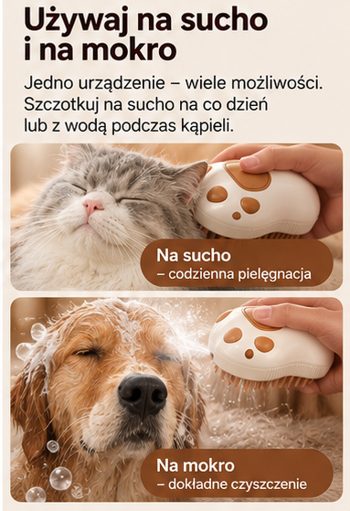 PawMist™ – Szczotka 3w1 do pielęgnacji sierści